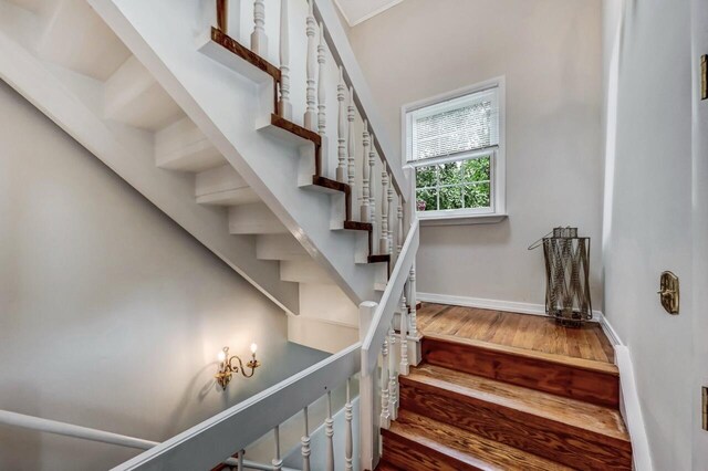 14 Ace Ln, East Stroudsburg, PA 18301 - stairway with wood finished floors and baseboards
