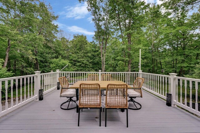 14 Ace Ln, East Stroudsburg, PA 18301 - wooden terrace featuring outdoor dining space