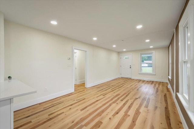 428 Shook Ave, Stroudsburg, PA 18360 - unfurnished living room featuring light wood-type flooring and recessed lighting