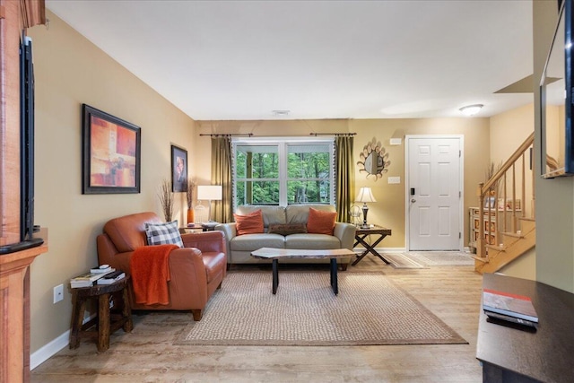 71 Pope Ln, Albrightsville, PA 18210 - living room with light wood-type flooring and stairs