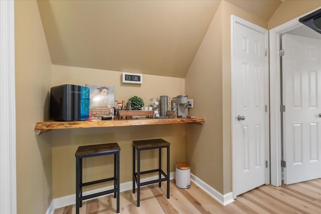 71 Pope Ln, Albrightsville, PA 18210 - bar area with wood finished floors and vaulted ceiling