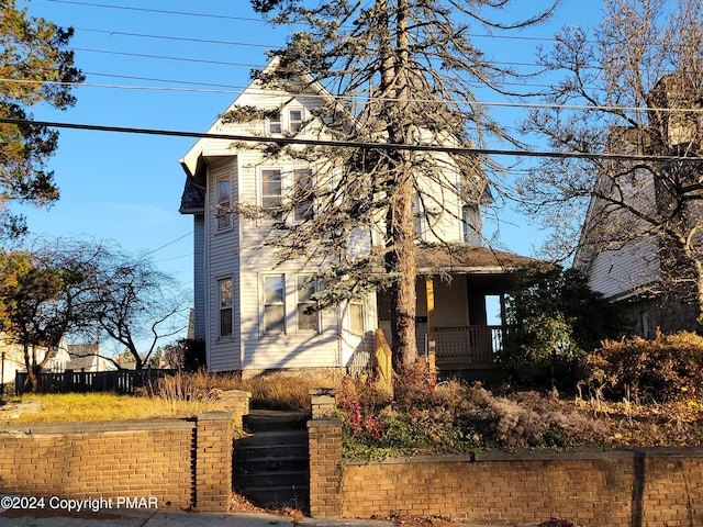 view of front of home with a porch