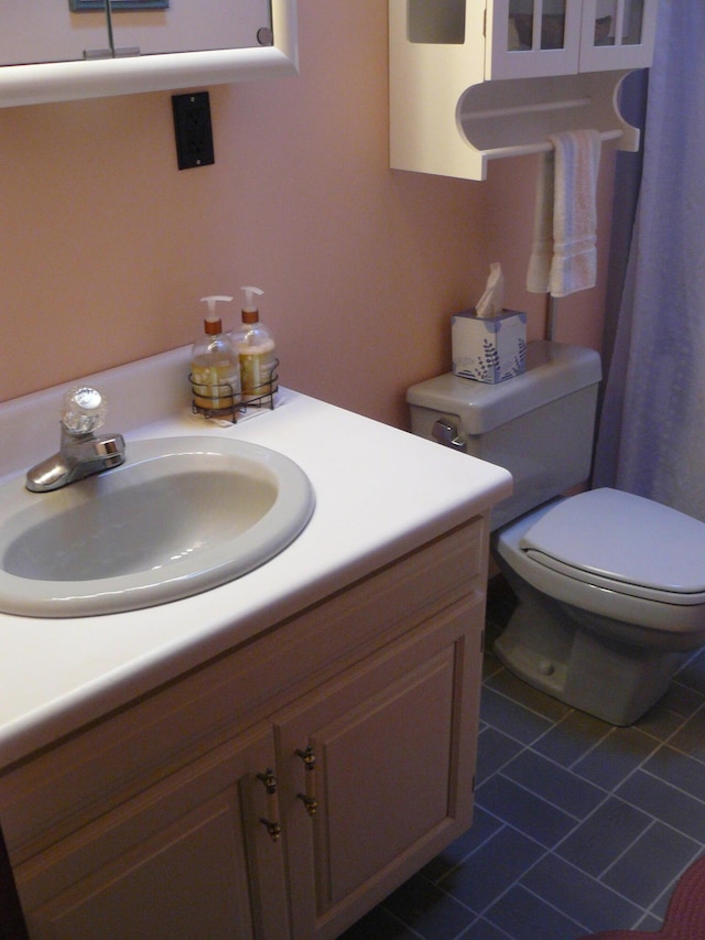 1006 Mill Creek Rd, Newfoundland, PA 18445 - bathroom featuring vanity, toilet, and tile patterned floors