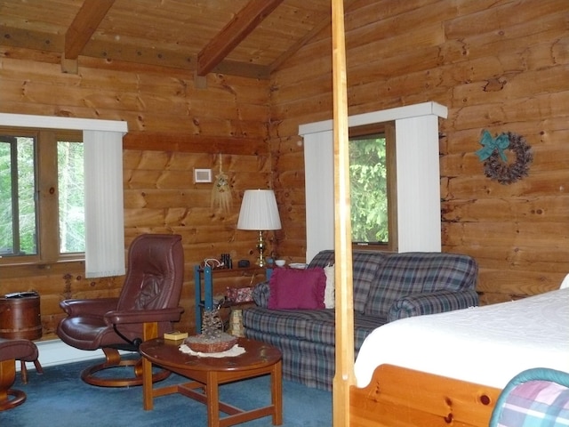 1006 Mill Creek Rd, Newfoundland, PA 18445 - bedroom with carpet and wood ceiling