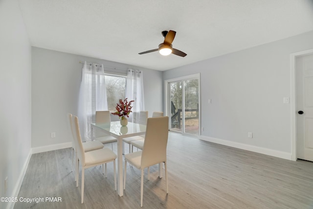 unfurnished dining area with light hardwood / wood-style flooring