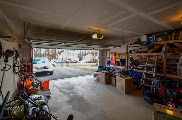 garage featuring a garage door opener