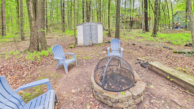 112 Moshannon Dr, Pocono Lake, PA 18347 - view of yard with a fire pit
