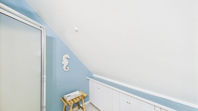 112 Moshannon Dr, Pocono Lake, PA 18347 - bathroom with lofted ceiling
