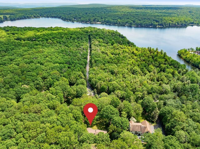 450 Bear Creek Lake Dr, Jim Thorpe, PA 18229 - aerial view of a heavily wooded area and a nearby body of water