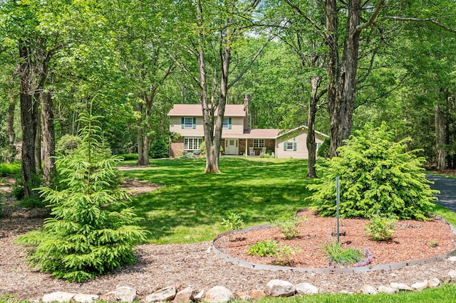 450 Bear Creek Lake Dr, Jim Thorpe, PA 18229 - view of front of home with a chimney and a front lawn