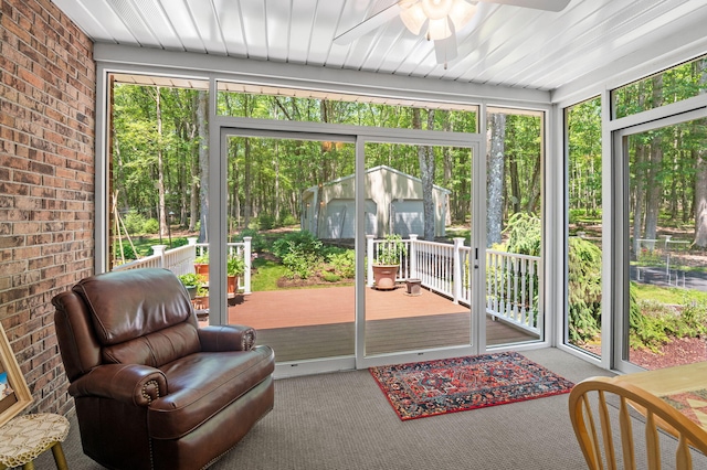 450 Bear Creek Lake Dr, Jim Thorpe, PA 18229 - sunroom with ceiling fan and healthy amount of natural light