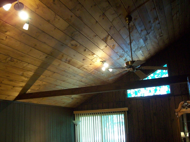 2112 Yorkshire Ct, Bushkill, PA 18324 - detailed view of wood ceiling, ceiling fan, and wooden walls