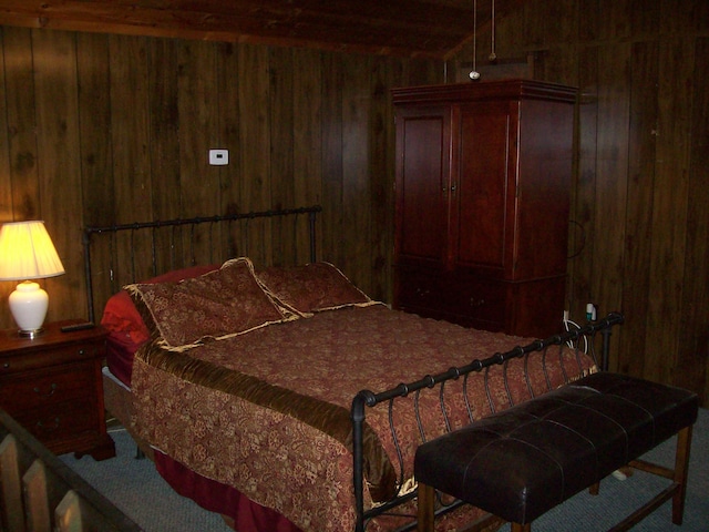 2112 Yorkshire Ct, Bushkill, PA 18324 - carpeted bedroom featuring wood walls