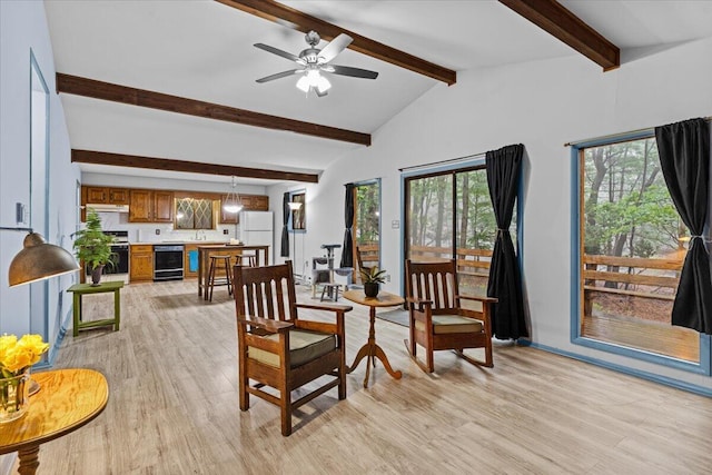 130 Deer Trail Dr, Saylorsburg, PA 18353 - dining room with light wood-type flooring and ceiling fan