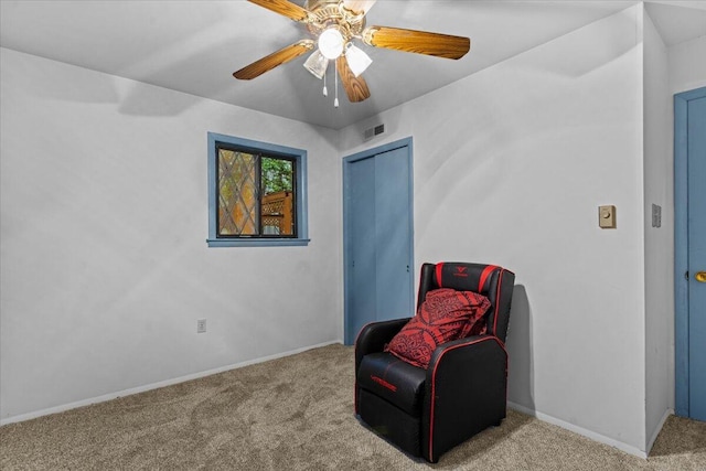130 Deer Trail Dr, Saylorsburg, PA 18353 - sitting room with carpet and a ceiling fan