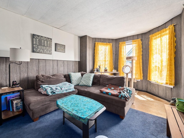 210 N Schanck Ave, Pen Argyl, PA 18072 - carpeted living area with wood walls