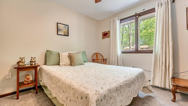 235 White Pine Ln, Pocono Lake, PA 18347 - bedroom with carpet, baseboards, and ceiling fan