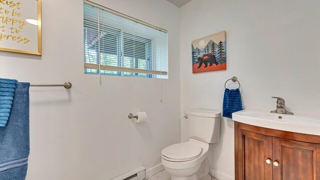 235 White Pine Ln, Pocono Lake, PA 18347 - half bath with baseboards, toilet, and vanity