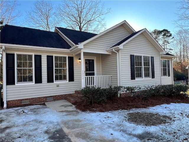 view of front of house featuring covered porch