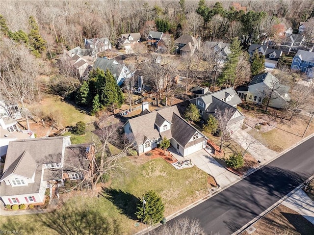 aerial view with a residential view