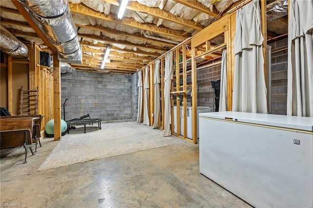 4420 Bunton Swaim Rd, Liberty, NC 27298 - unfinished basement featuring white fridge