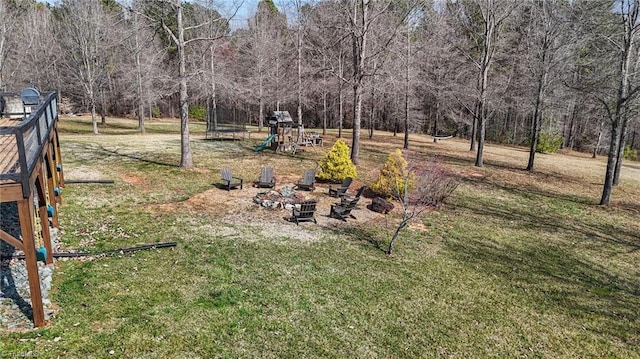 4420 Bunton Swaim Rd, Liberty, NC 27298 - view of yard featuring a playground and a view of trees