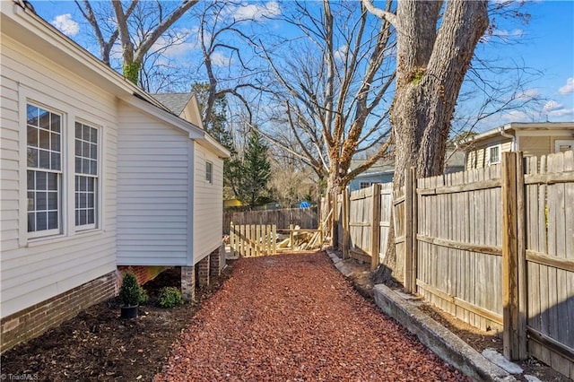 view of yard featuring fence