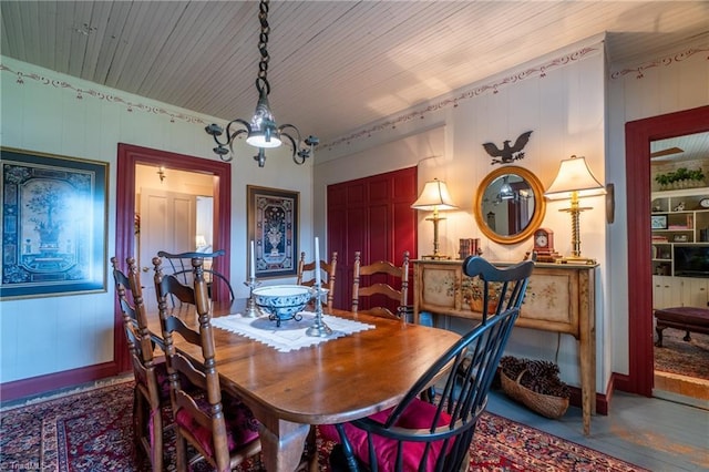 3775 Friendship Ledford Rd, Winston-Salem, NC 27107 - dining space with baseboards and a notable chandelier
