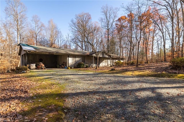 view of side of property with a garage