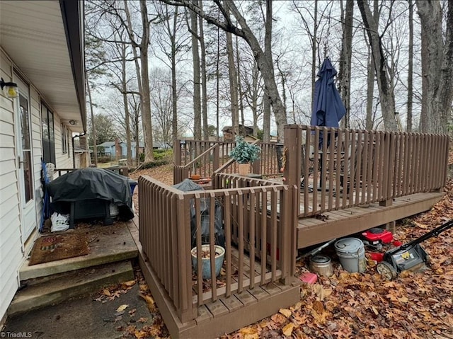 5687 Bull Run Rd, Winston-Salem, NC 27106 - wooden terrace with a grill