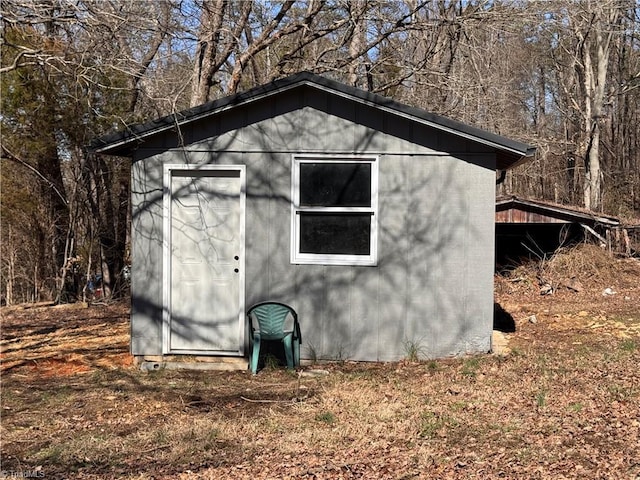 view of shed