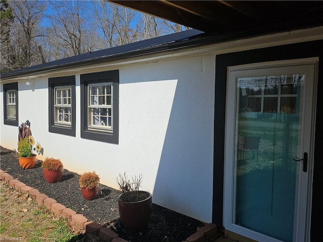 view of home's exterior featuring stucco siding