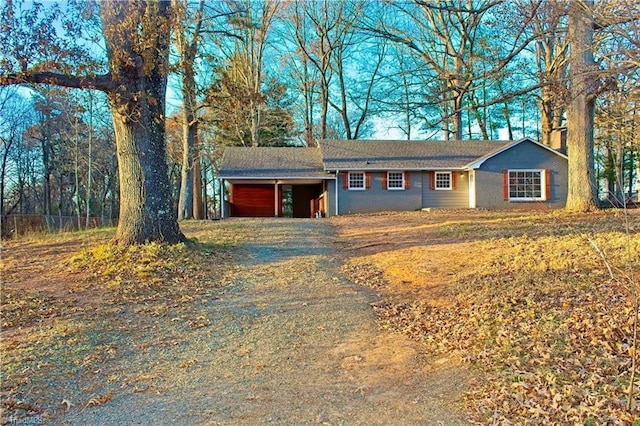 ranch-style house with a garage