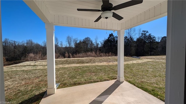 view of patio / terrace with ceiling fan