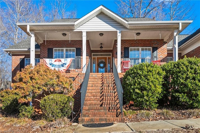 view of front of house featuring covered porch