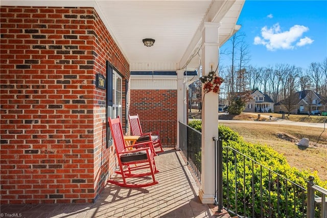 view of patio featuring covered porch