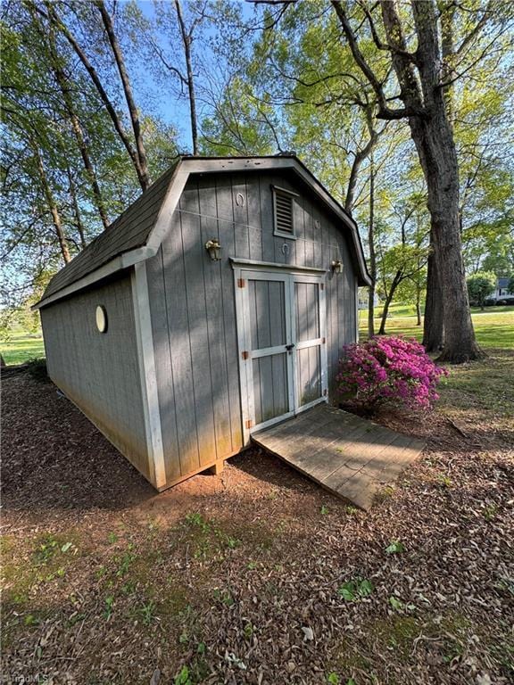 view of shed