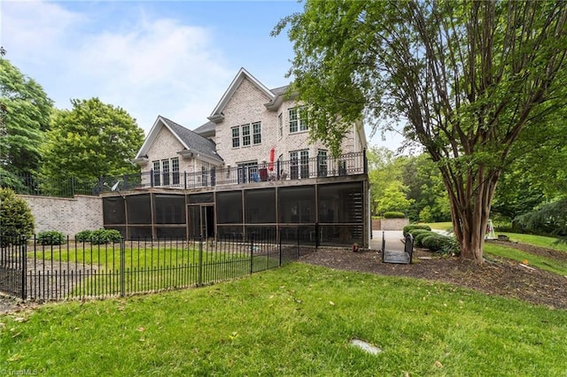 back of house with a balcony