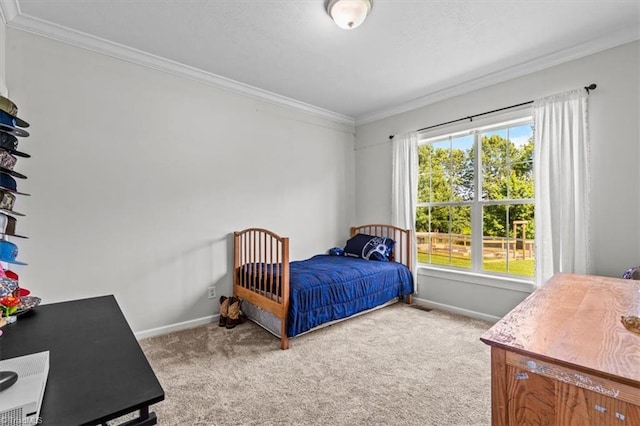 6770 Cotton Rd, Gibsonville, NC 27249 - bedroom featuring crown molding and carpet flooring