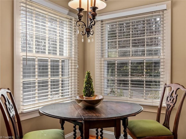 dining room with plenty of natural light