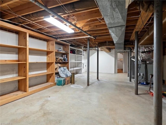 view of unfinished basement