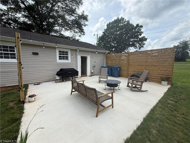 6472 S NC Highway 801 S, Mocksville, NC 27028 - view of patio with area for grilling and a fire pit