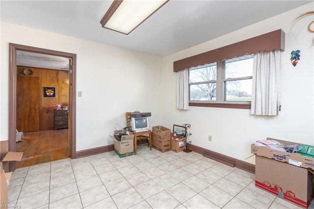 misc room featuring light tile patterned floors