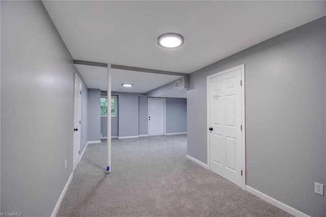 interior space with light colored carpet