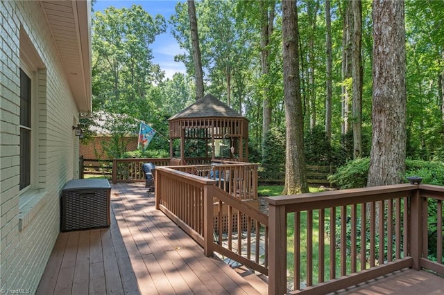3805 Tangle Oak Dr, Clemmons, NC 27012 - wooden terrace featuring a gazebo