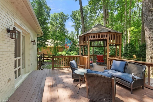 3805 Tangle Oak Dr, Clemmons, NC 27012 - deck featuring a gazebo and outdoor lounge area