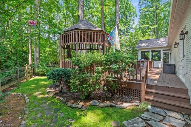 3805 Tangle Oak Dr, Clemmons, NC 27012 - wooden deck with a gazebo