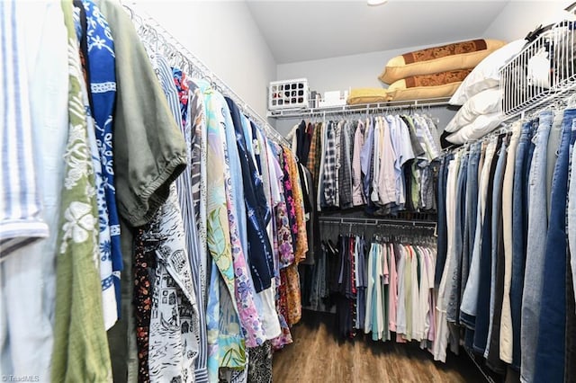 spacious closet with wood finished floors