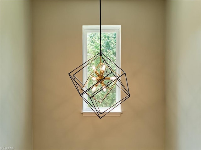 room details with a chandelier