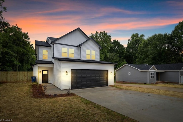 3630 Old Vineyard Rd, Winston-Salem, NC 27104 - view of front of home featuring an attached garage, concrete driveway, and board and batten siding